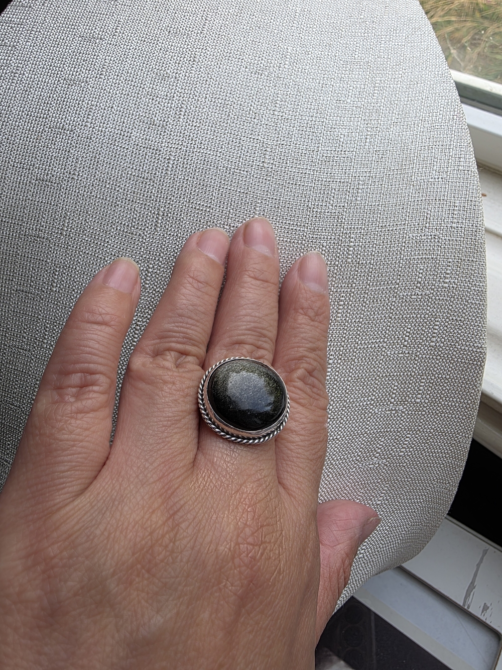 Sterling Silver Black Onyx Oval Men's Ring Size 11.5 - Picture 13 of 16